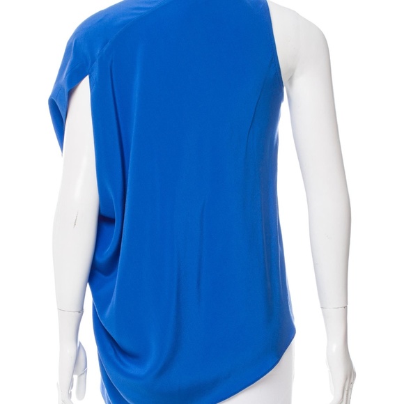 Cut25 by Yigal Azrouël Silk Blouse in Cobalt - Picture 2 of 3